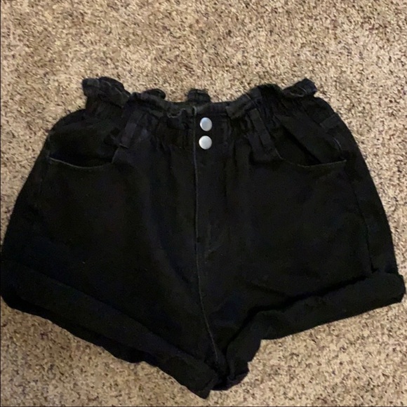 Princess Polly Pants - Black Princess Polly Paper Bag Shorts